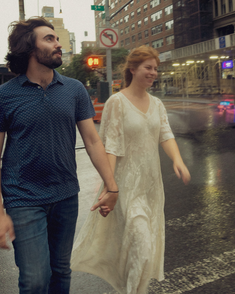 Editorial-style couple portraits in New York City for engagement session inspiration