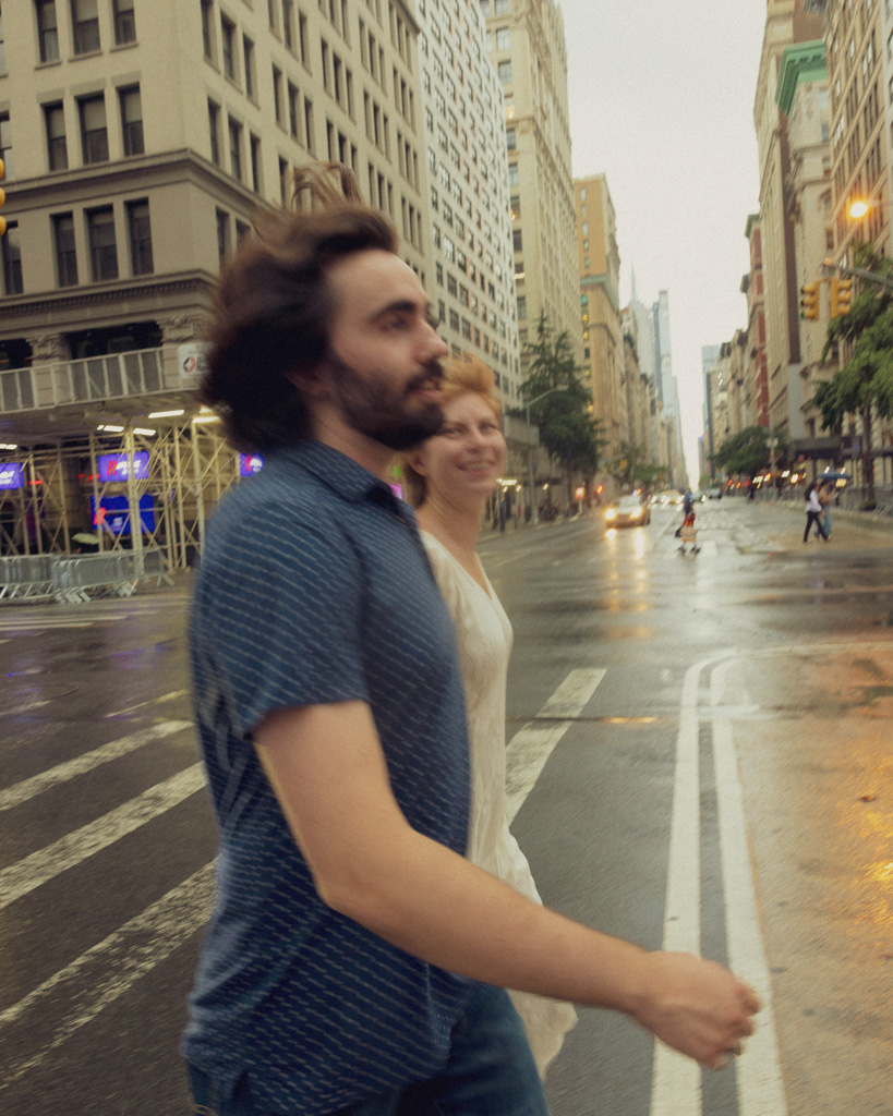 Editorial-style couple portraits in New York City for engagement session inspiration